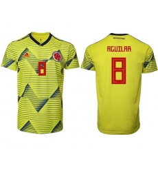 Colombia #8 Aguilar Home Soccer Country Jersey