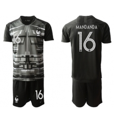 France #16 Mandanda Black Goalkeeper Soccer Country Jersey