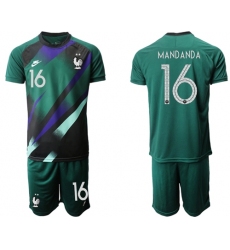 France #16 Mandanda Green Goalkeeper Soccer Country Jersey