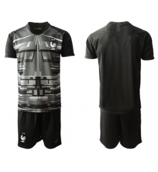 France Blank Black Goalkeeper Soccer Country Jersey