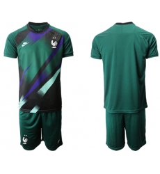 France Blank Green Goalkeeper Soccer Country Jersey