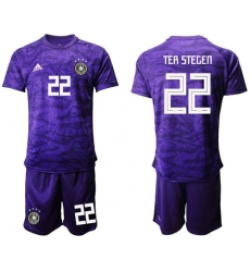 Germany #22 Ter Stegen Purple Goalkeeper Soccer Country Jersey