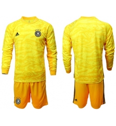 Germany Blank Yellow Goalkeeper Long Sleeves Soccer Country Jersey