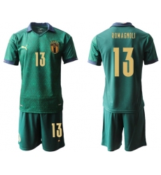 Italy #13 Romagnoli Third Soccer Country Jersey