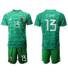 Mexico #13 G.Ochoa Green Goalkeeper Soccer Country Jersey