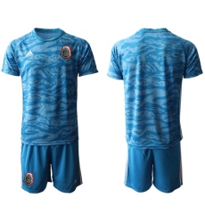 Mexico Blank Blue Goalkeeper Soccer Country Jersey