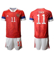 Russia #11 Zobnin Home Soccer Country Jersey