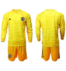 Russia Blank Yellow Long Sleeves Goalkeeper Soccer Country Jersey