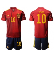 Spain #10 Thiago Home Soccer Country Jersey