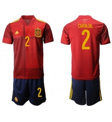 Spain #2 Carvajal Home Soccer Country Jersey
