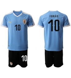 Uruguay #10 Forlan Home Soccer Country Jersey