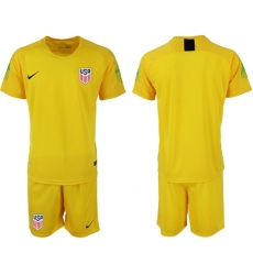 USA Blank Yellow Goalkeeper Soccer Country Jersey