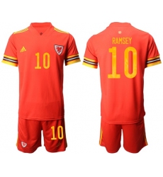 Wales #10 Ramsey Red Home Soccer Club Jersey