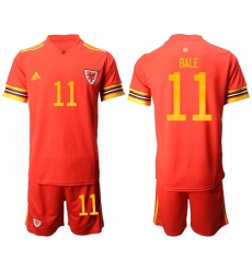 Wales #11 Bale Red Home Soccer Country Jersey