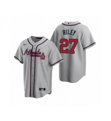 Women Atlanta Braves #27 Austin Riley Nike Gray 2020 Replica Road Jersey
