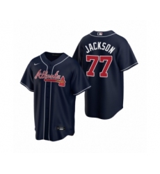 Women Atlanta Braves #77 Luke Jackson Nike Navy 2020 Replica Alternate Jersey