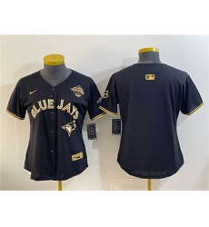 Youth Toronto Blue Jays Blank Black Gold 2025 American League Champions Limited Stitched Jersey