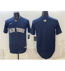 Men's New York Yankees Blank Navy Limited Stitched Baseball Jersey