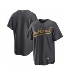 Men's Oakland Athletics Blank Charcoal 2022 All-Star Cool Base Stitched Baseball Jersey