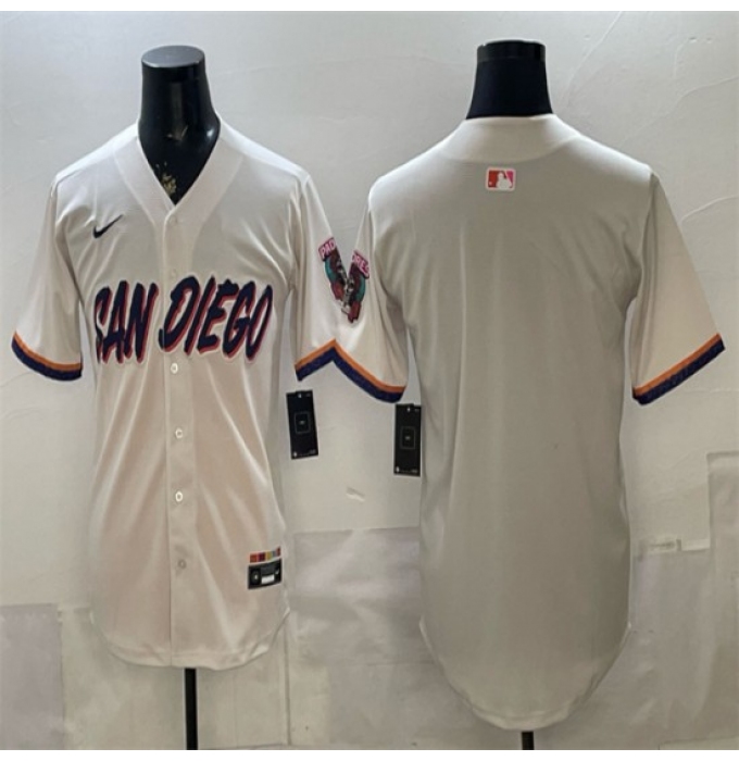 Men's San Diego Padres Blank Cream 2026 City Connect Stadium Stitched Baseball Jersey