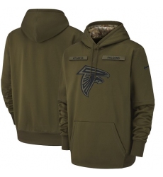 Men's Atlanta Falcons Nike Olive Salute to Service Sideline Therma Performance Pullover Hoodie