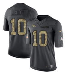 Men's Denver Broncos #10 Jerry Jeudy Black Stitched Limited 2016 Salute to Service Jersey