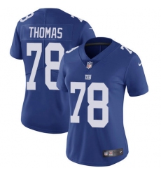Women's New York Giants #78 Andrew Thomas Royal Blue Team Color Stitched NFL Vapor Untouchable Limited Jersey