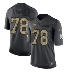 Youth New York Giants #78 Andrew Thomas Black Stitched NFL Limited 2016 Salute to Service Jersey
