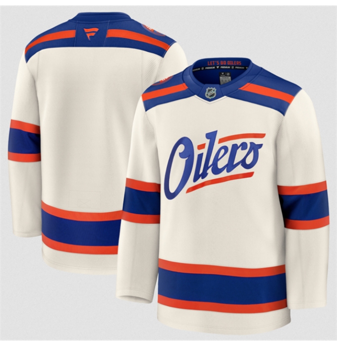 Men's Edmonton Oilers Blank Light Beige Alternate Stitched Hockey Jersey
