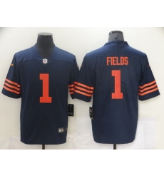 Men's Chicago Bears #1 Justin Fields Nike Navy 2021 Draft First Round Pick Alternate Limited Jersey