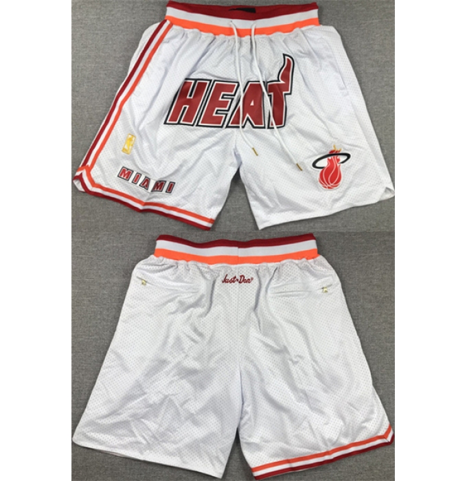 Men's Miami Heat White Shorts (Run Small)
