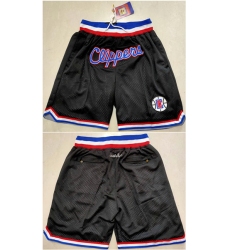 Mens Los Angeles Clippers Black Shorts (Run Small)