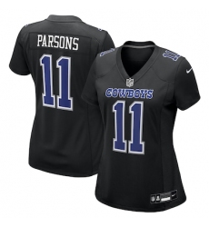 Women's Nike Dallas Cowboys #11 Micah Parsons Carbon Black Fashion Game Jersey