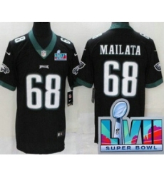 Men's Philadelphia Eagles #68 Jordan Mailata Limited Black Super Bowl LVII Vapor Jersey