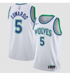 Men's Minnesota Timberwolves #5 Anthony Edwards White 2026-27 Association Swingman Edition Stitched Basketball Jersey