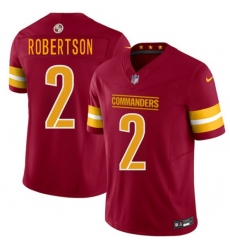 Men's Washington Commanders #2 Amik Robertson Burgundy F.U.S.E. Vapor Limited Football Stitched Jersey