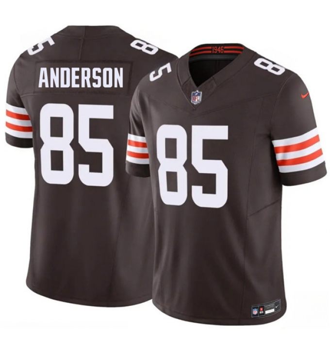 Men's Cleveland Browns #85 Aaron Anderson Brown 2026 Draft F.U.S.E. Vapor Limited Football Stitched Jersey