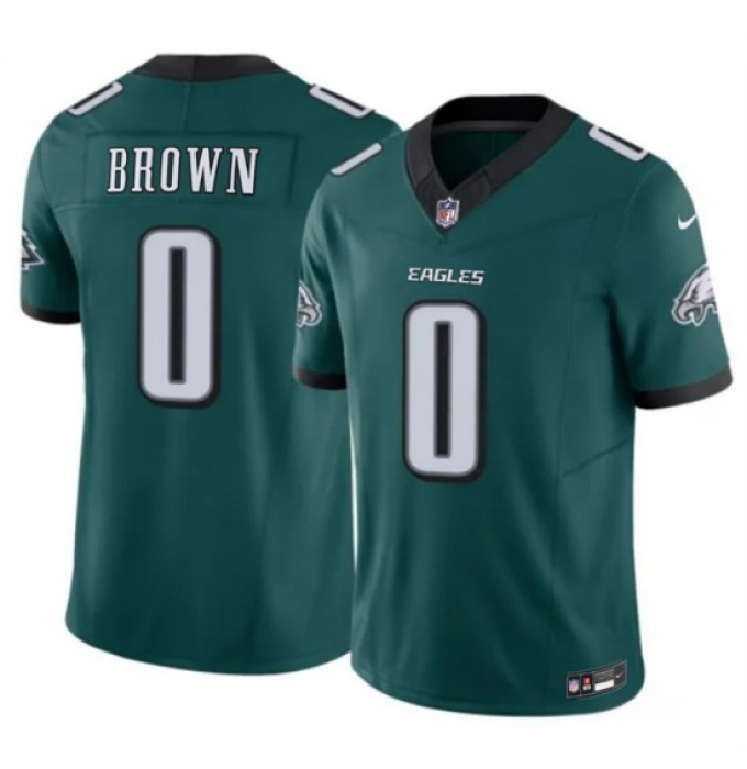 Men's Philadelphia Eagles #0 Hollywood Brown Green 2026 F.U.S.E. Vapor Untouchable Limited Stitched Football Jersey