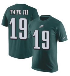 Nike Philadelphia Eagles #19 Golden Tate III Green Rush Pride Name & Number T-Shirt