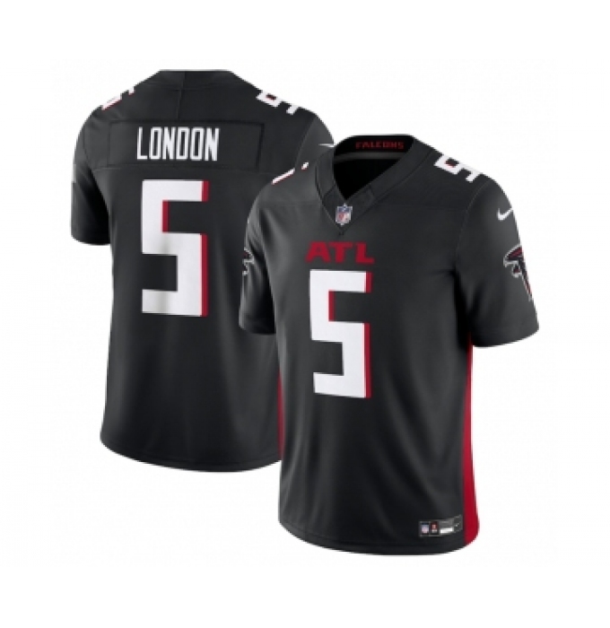Men's Atlanta Falcons #5 Drake London Black 2023 F.U.S.E. Vapor Untouchable Limited Stitched Football Jersey