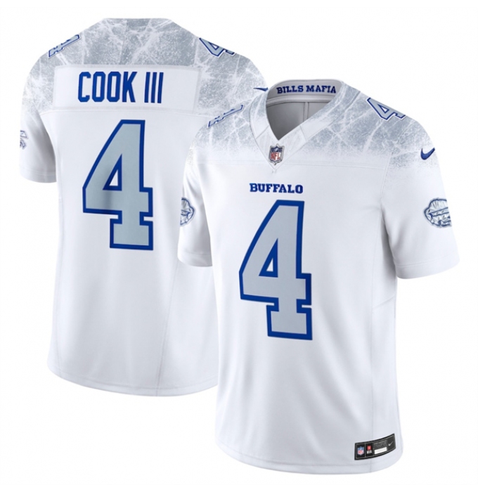 Youth Buffalo Bills #4 James Cook III White 2025 F.U.S.E. “Rivalries” Vapor Untouchable Stitched Football Jersey