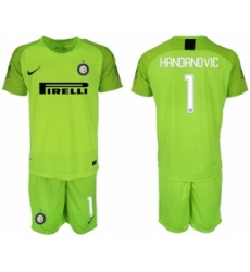 Inter Milan #1 Handanovic Shiny Green Goalkeeper Soccer Club Jersey