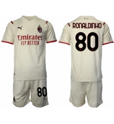 Men 2021-2022 Club AC Milan away cream 80 Soccer Jersey