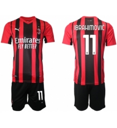 Men 2021-2022 Club AC Milan home red 11 Soccer Jersey