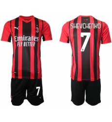 Men 2021-2022 Club AC Milan home red 7 Soccer Jersey