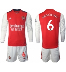 Men 2021-2022 Club Arsenal home red Long Sleeve 6 Soccer Jersey