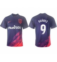 Men 2021-2022 Club Atletico Madrid away aaa version purple 9 Soccer Jerseys