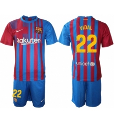 Men 2021-2022 Club Barcelona home blue 22 Nike Soccer Jerseys