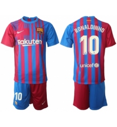 Men 2021-2022 Club Barcelona home red 10 Nike Soccer Jerseys