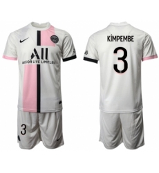 Men 2021-2022 Club Paris St German away white 3 Soccer Jersey